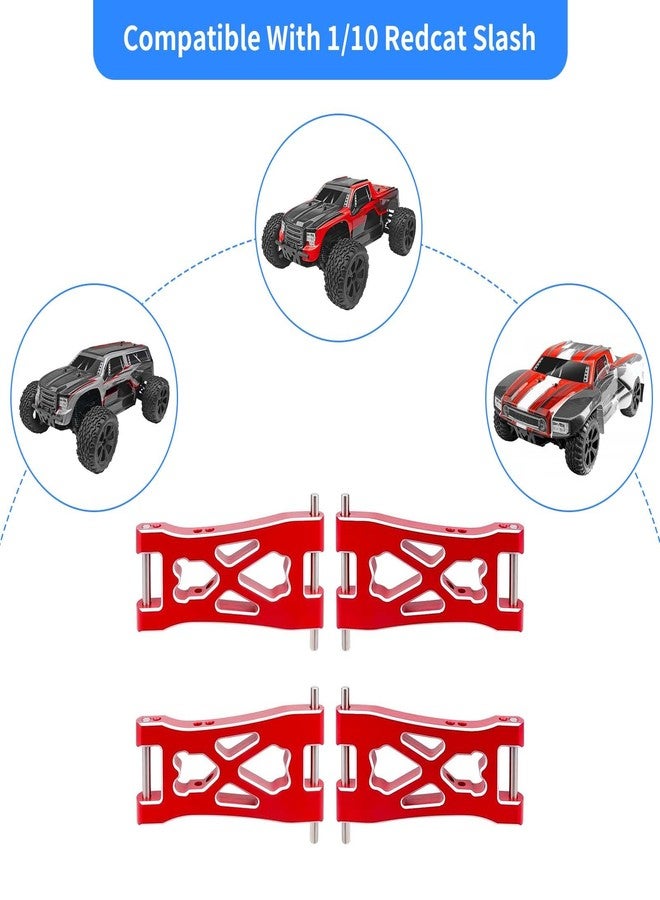 AllinRC Aluminum Lower Suspension Arms Front & Rear for Redcat Blackout XTE Upgrades, fit for Redcat Blackout XBE SC Pro Replace Parts BS213-007 / BLH-0002GM, 4pcs (Red) - Image 2